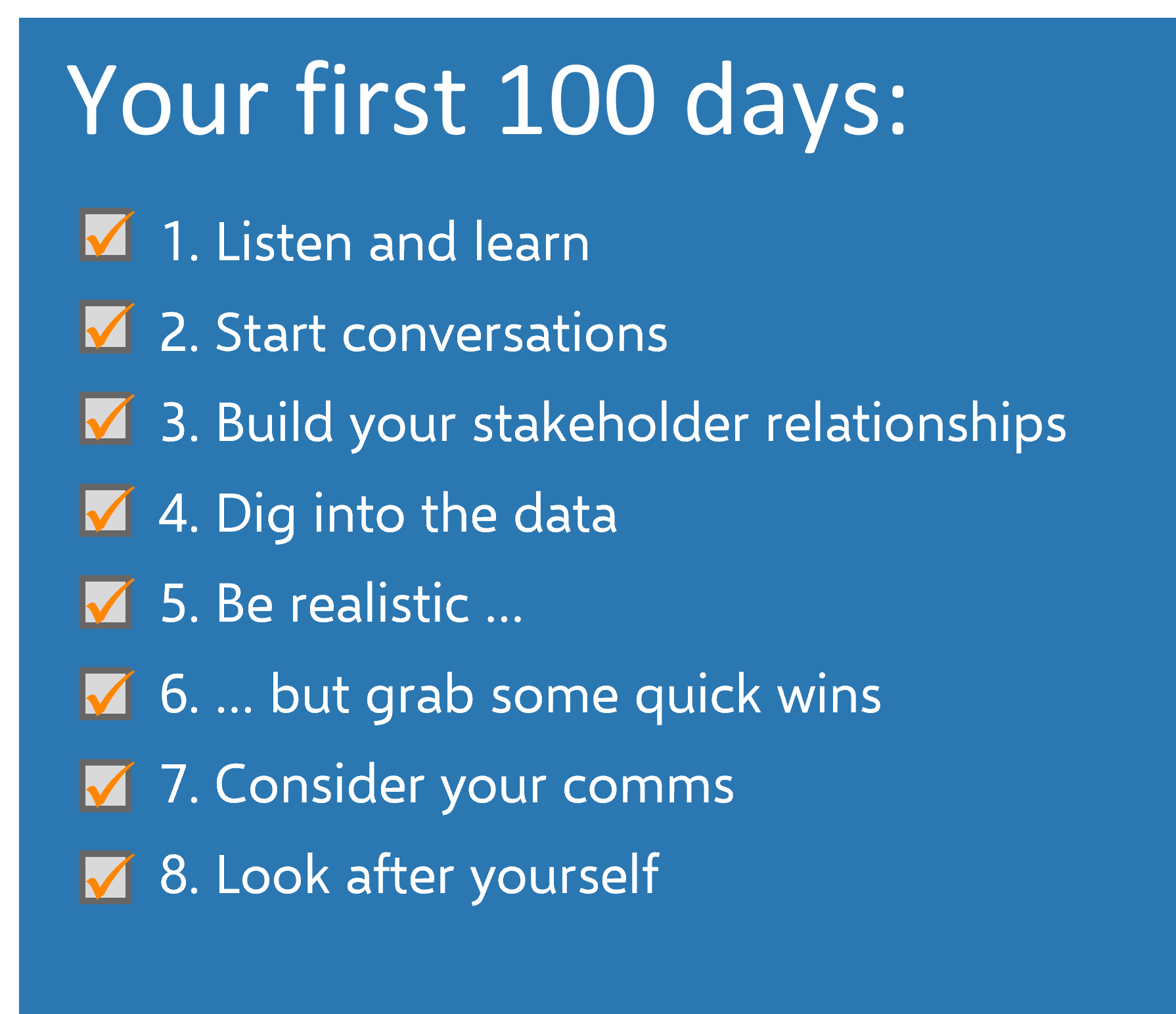 Eight tasks for your first 100 days leading an L&D department Donald